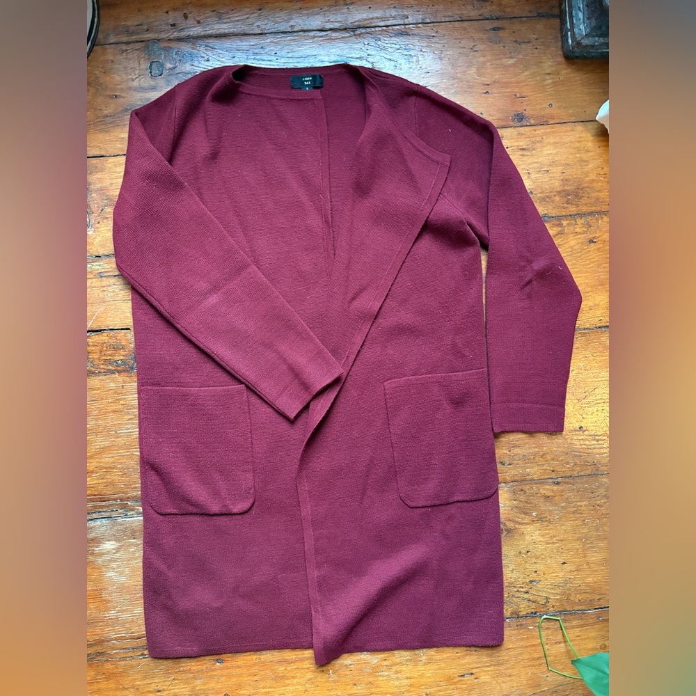 J Crew Long Sweater Jacket